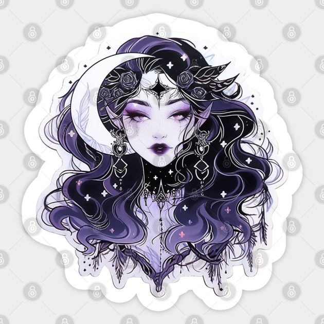 Pastel Goth Moon Goddess Sticker by DarkSideRunners